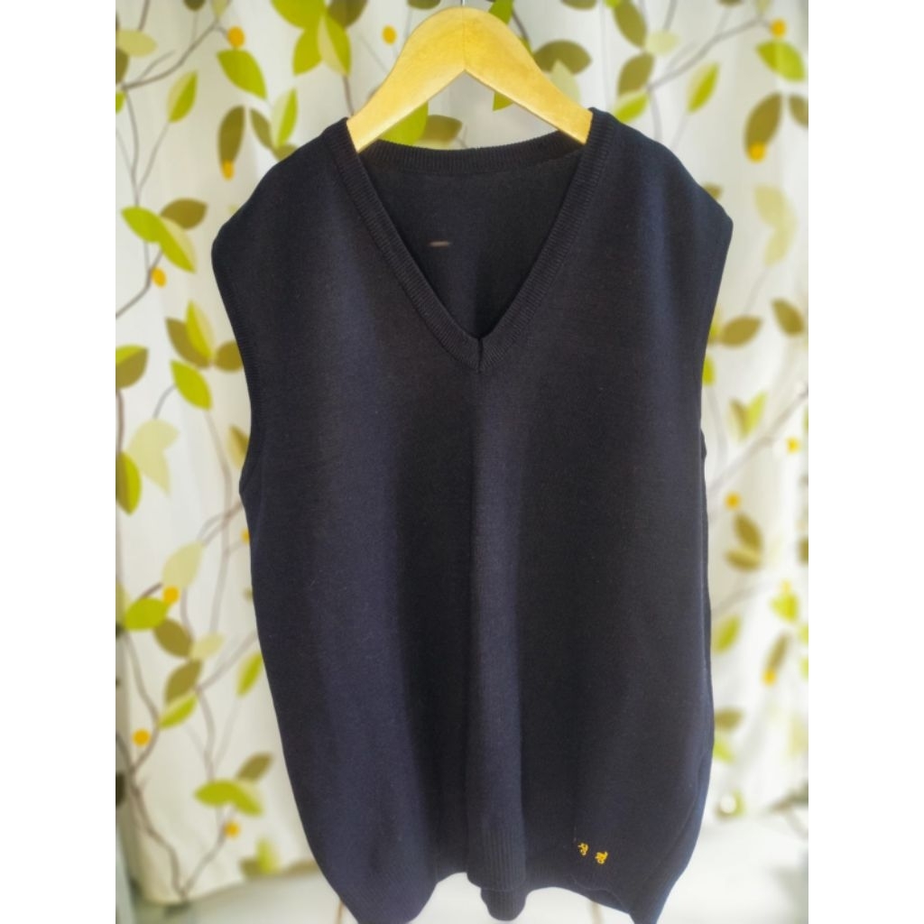 Atasan Wanita & Pria, Vest Navy, V Neck