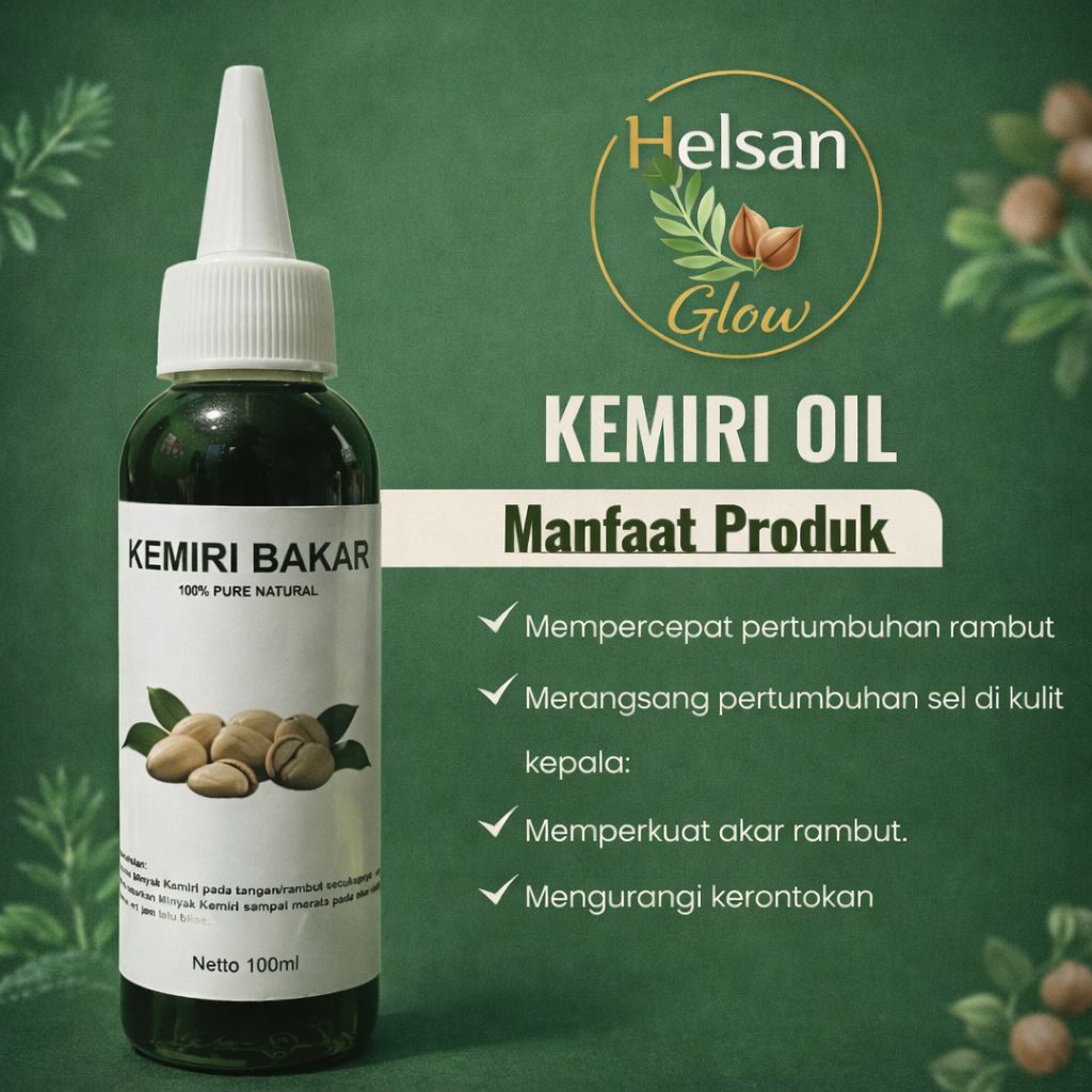 Kemiri Hair Oil Hitam Bakar 100% Organic - HairCare - Perawatan Rambut