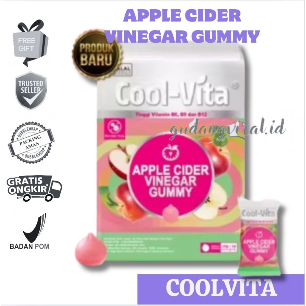 -GV- [BARU] Coolvita Apple Cider Vinegar Gummy | Bantu Kontrol Nafsu Makan & Metabolisme - Gummy Cuk