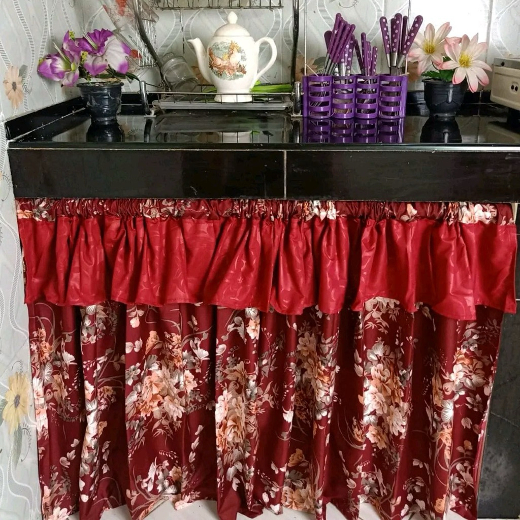 Gorden Kolong Dapur Dengan Aneka Motif - Gorden Kolong Desain Unik - Gorden Dapur Kolong Bawah Gamba