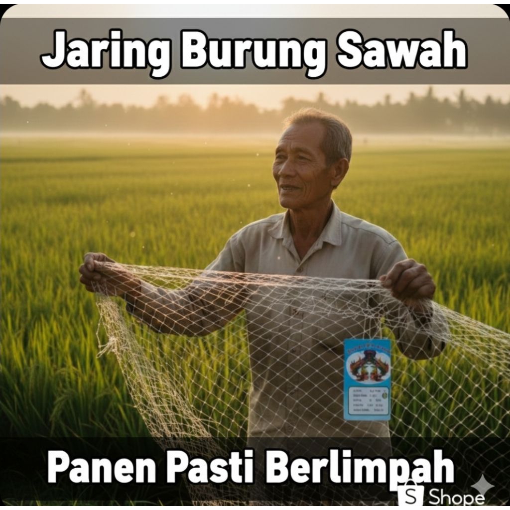 Jaring Burung Sawah & Padi – Jaring Emprit 6 x 90 Meter | Perangkap / Jebakan Burung