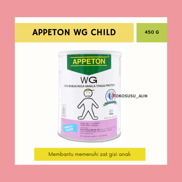APPETON WEIGHT GAIN CHILD 450 G RASA VANILA / SUSU PENAMBAH BERAT BADAN ANAK