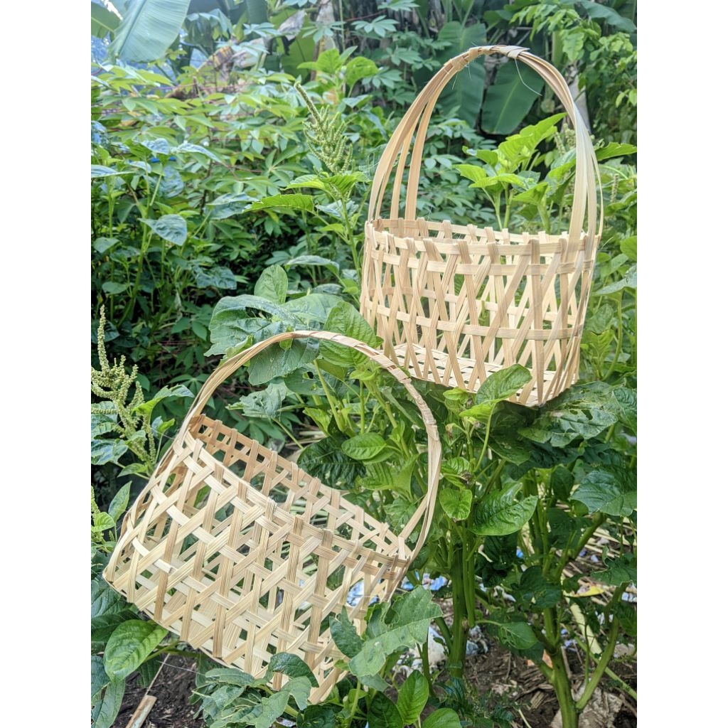 keranjang bambu parcel  tas anyaman bambu tas parcel tas bambu anyam