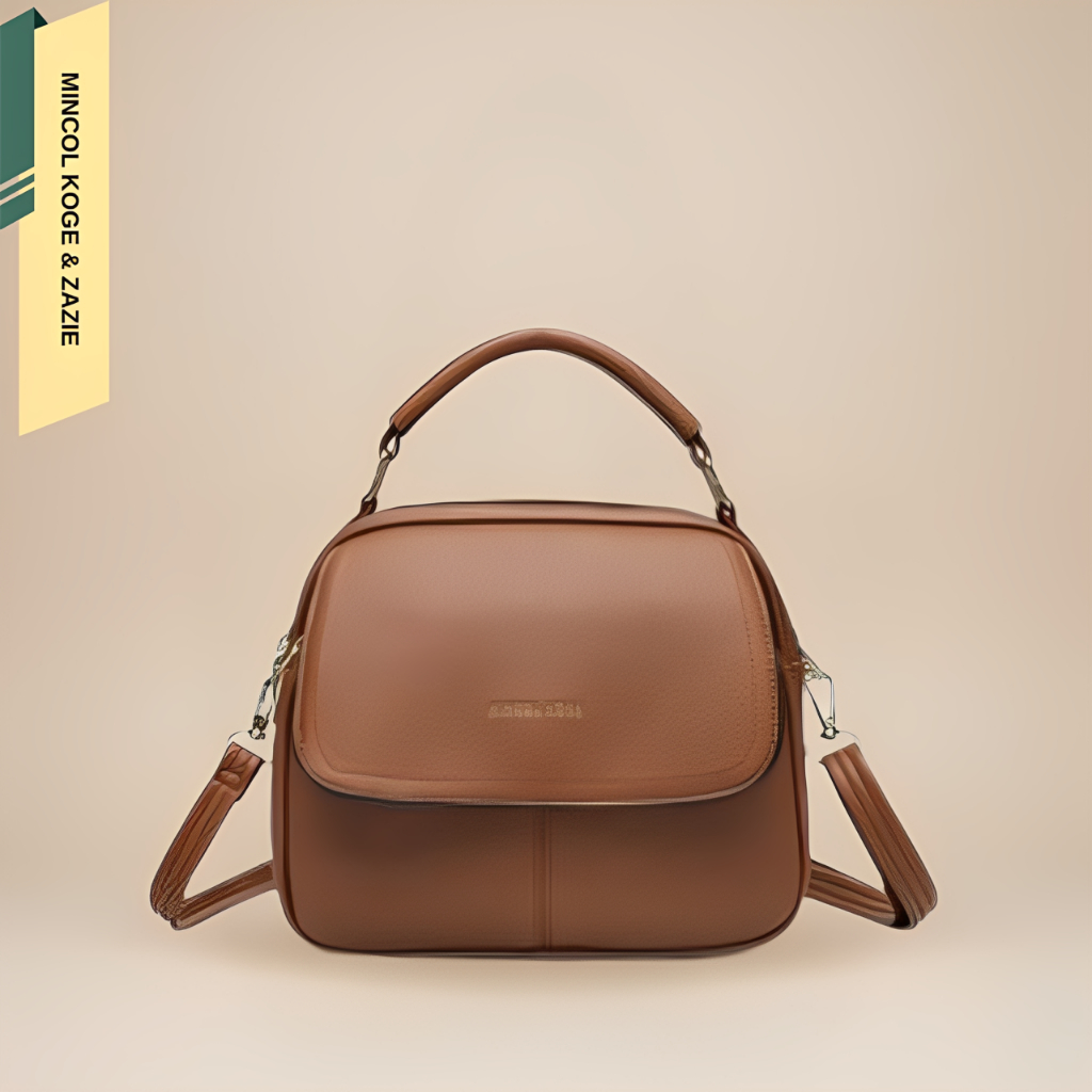 MINCOL KOGE Tas Tangan Retro Wanita Multifungsi Tas Bulat Kecil Tas Bahu Kasual Tas Selempang Broadb