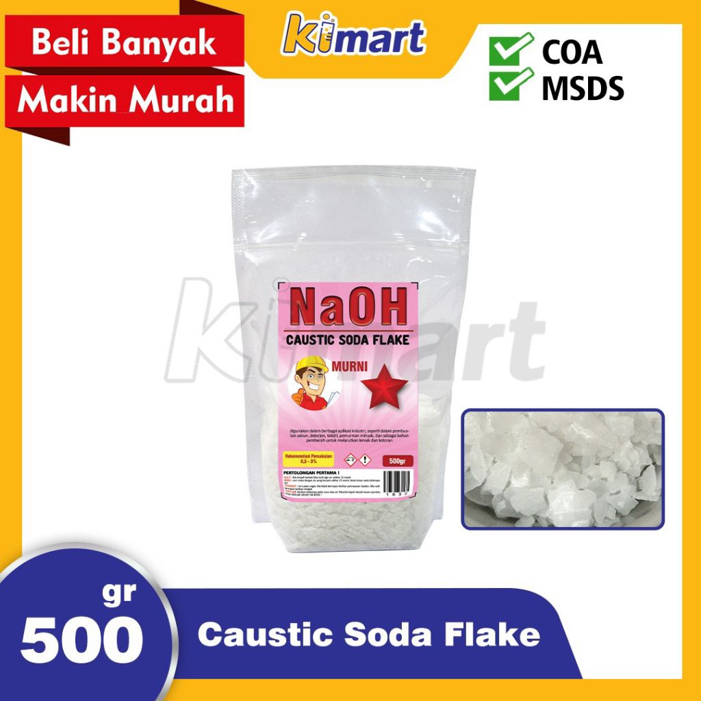 Caustic Soda Api Flakes 500gr pembersih saluran Pipa yg Mampet NaOH Murni Flakes