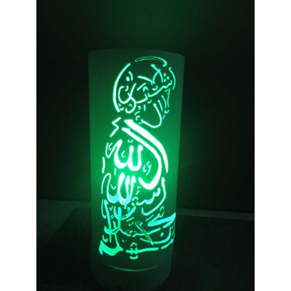 LAMPU HIAS PARALON UKIR MOTIF KALIGRAFI+TATAKAN POLOSAN