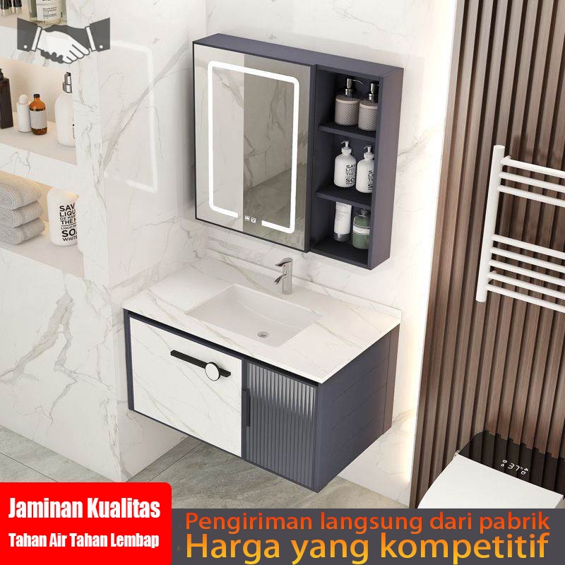 Set Wastafel Kamar Mandi(43/50cm)kabinet wastafel aluminium-wastafel dinding-westafel kabinet-wastaf