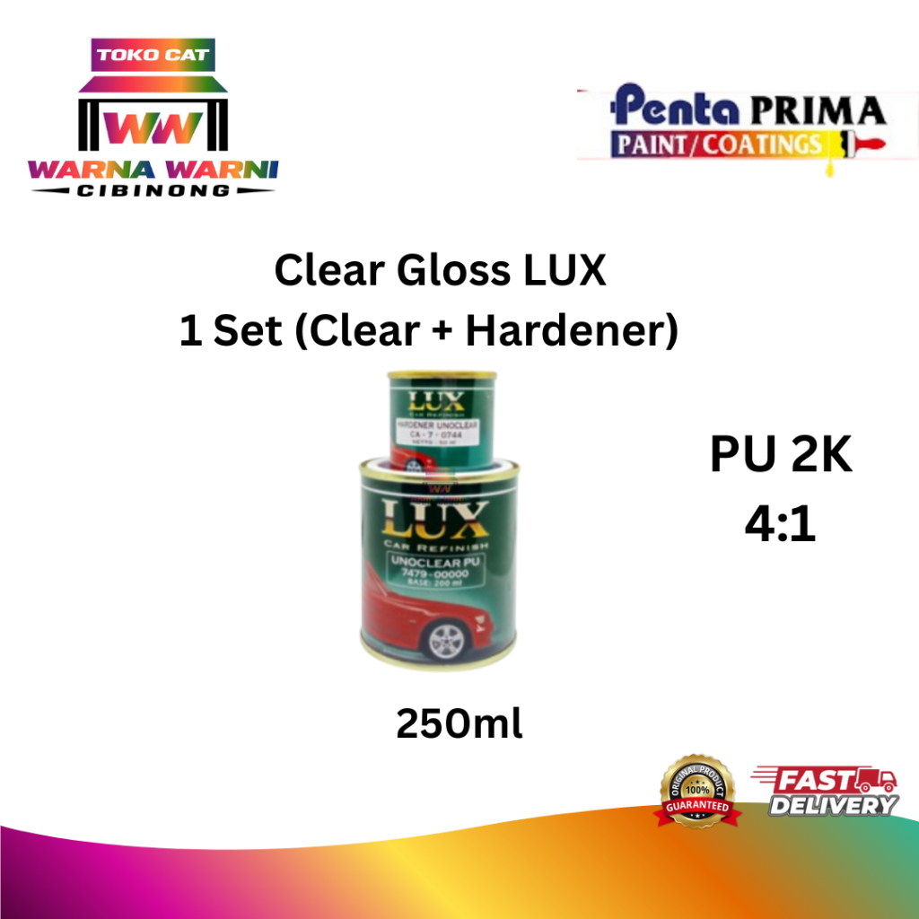 CLEAR LUX GLOSS 250ml BEST SELLER VERNISH/ CLEAR GLOSS LUX ANTIGORES/ CLEAR LUX 1/4