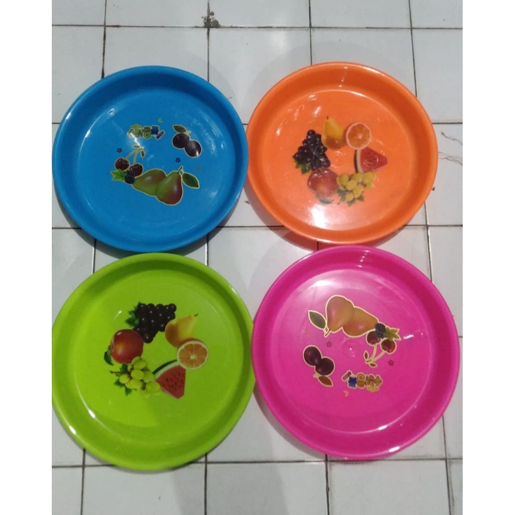 Nampan Bulat Plastik Karakter 35cm / Nampan Bulat serbaguna / Nampan Plastik