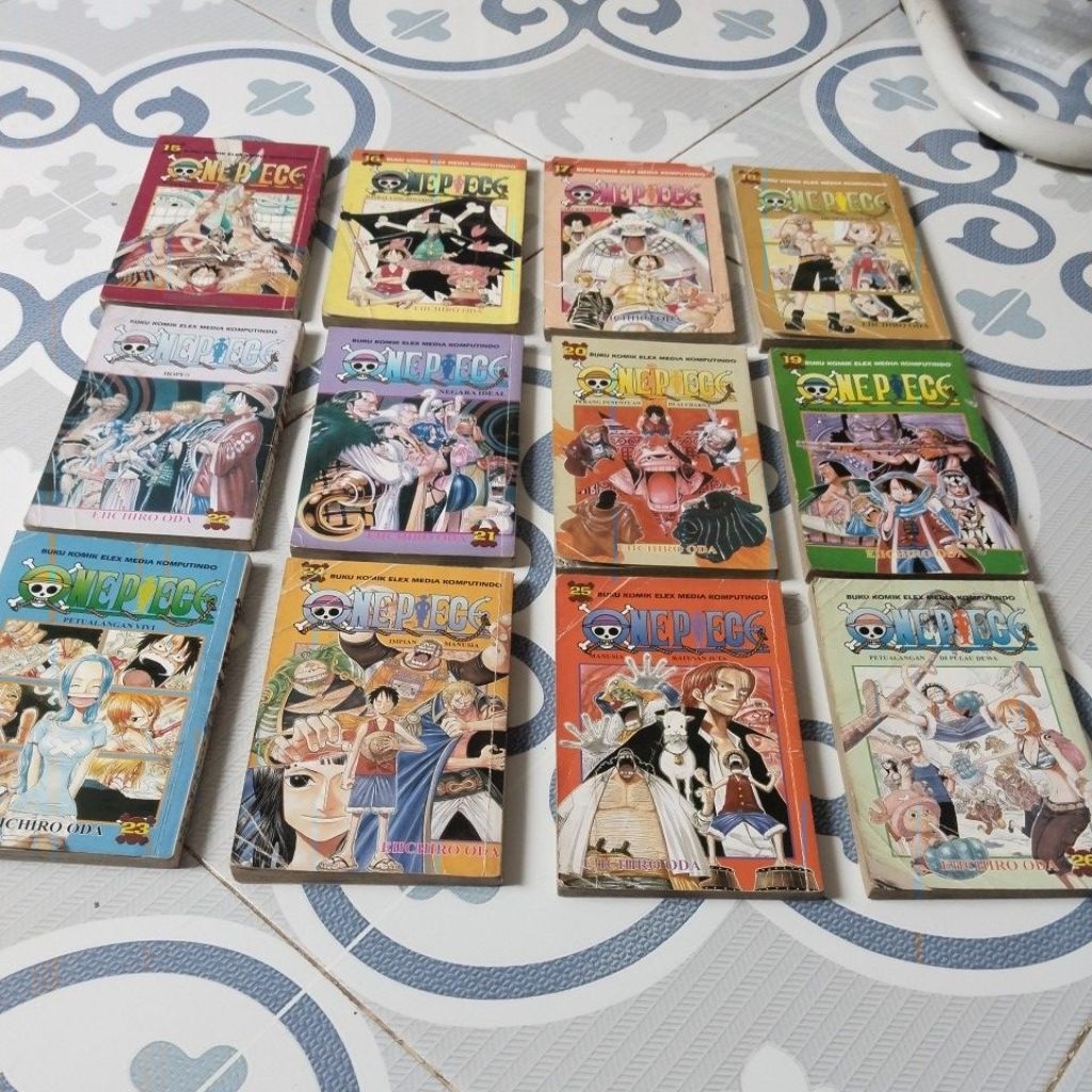 komik onepiece vol 15-16-17-18-19-20-21-22-23-24-25-26 jumlah 12 buku seken original