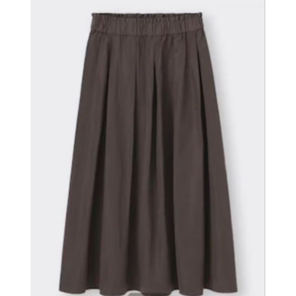 Rok Gather Volume Coklat by GU Uniqlo