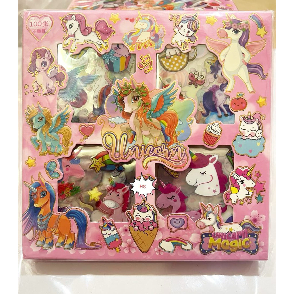 Sticker Motif Unicorn 1 Box / Sticker Karakter Lucu