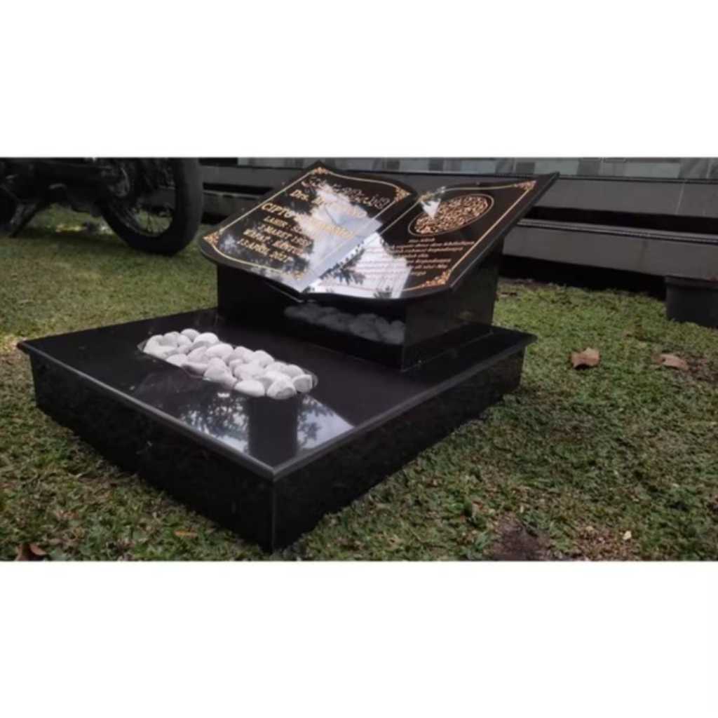 NISAN MAKAM MINIMALIS MODEL BUKU UKURAN 40X50 FREE BATU HIAS TAMAN, HARGA SUDAH TERMASUK PACKING KAY