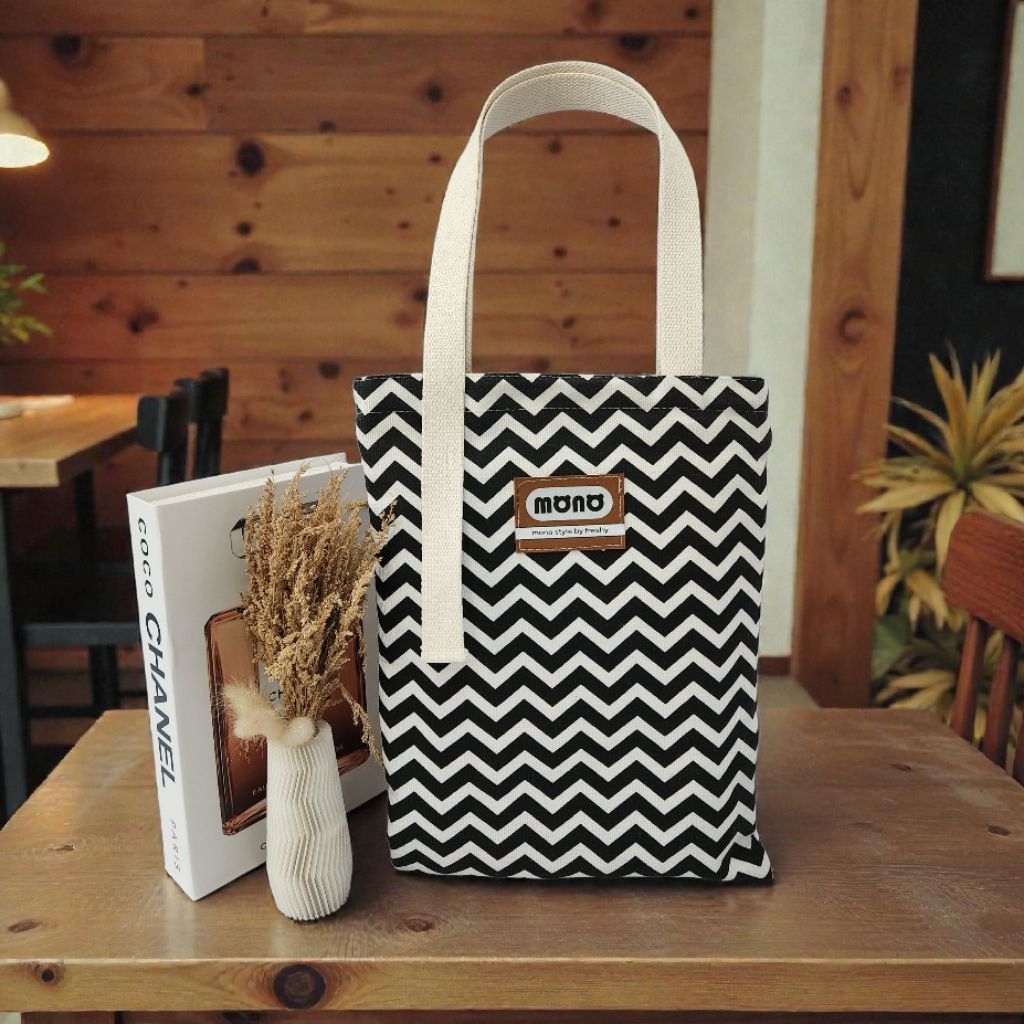 Totebag Kanvas Tebal Tas Tote Bag Kanvas Tali Katun - Saraswati