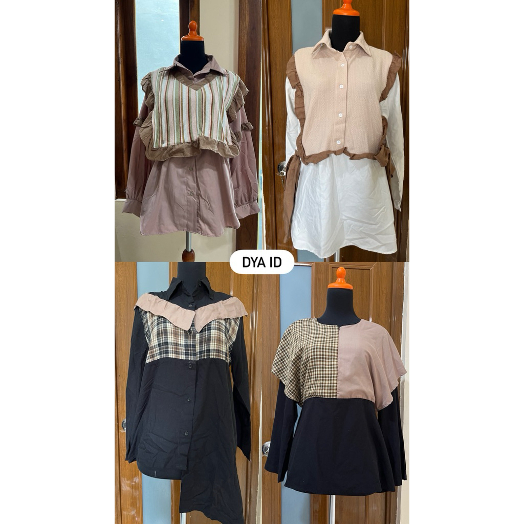 Preloved Dya ID Kemeja Blouse Lengan Panjang Longsleeve Top Wanita
