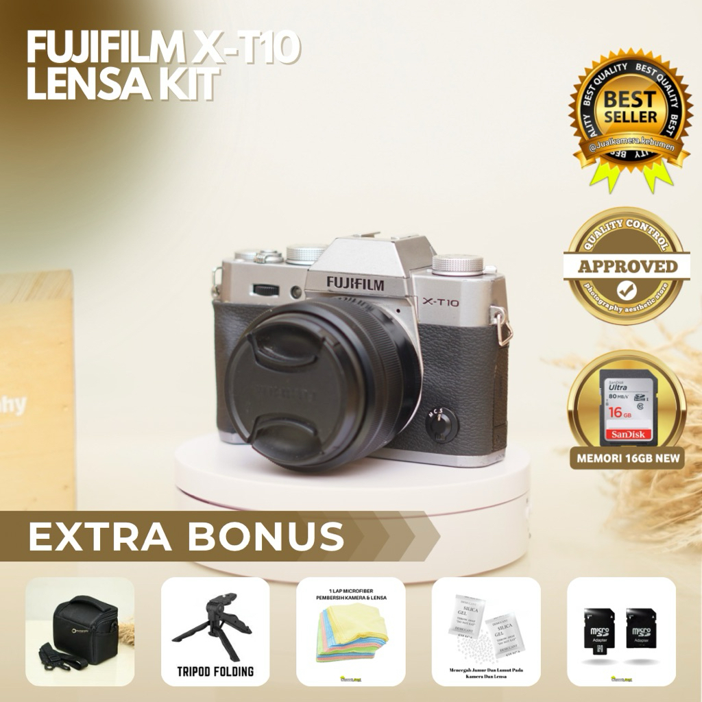 KAMERA MIRRORLESS FUJIFILM XT10 SILVER MULUS NORMAL SIAP PAKAI
