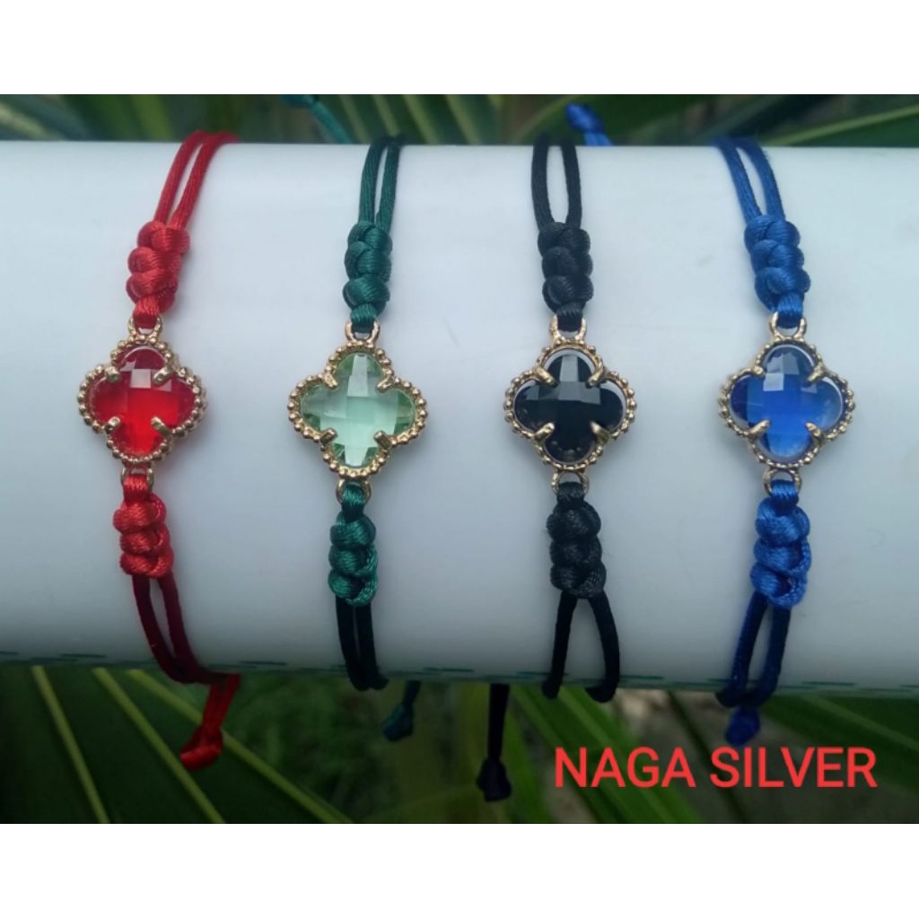 beli 2 gratis 1+ gratis emas murni 24 K gelang tali klover