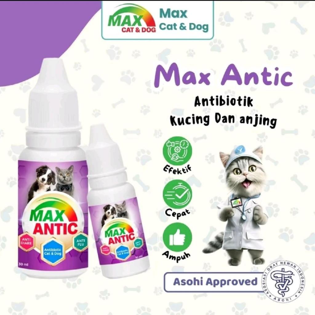 Obat Antibiotik Kucing Anjing MAX ANTIC 30ML Obat Antibiotik