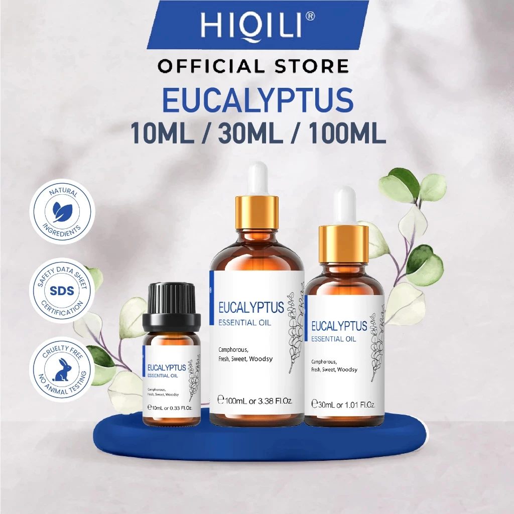 HIQILI - Eucalyptus Essential Oil Pure Therapeutic Aromatherapy Natural Aroma Diffuser Massage Oil