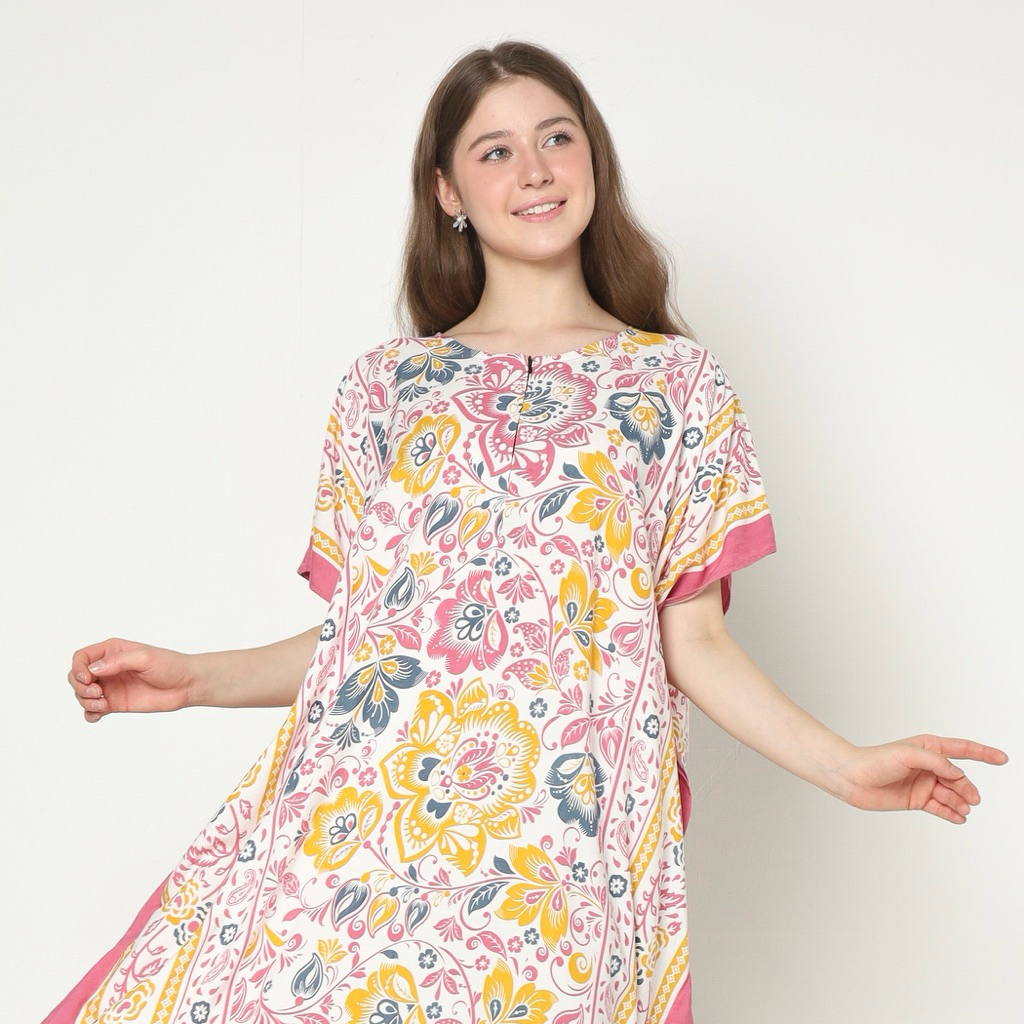 daster lowo jumbo busui rayon premium Amarilis pink nyaman adem tebel ld 140
