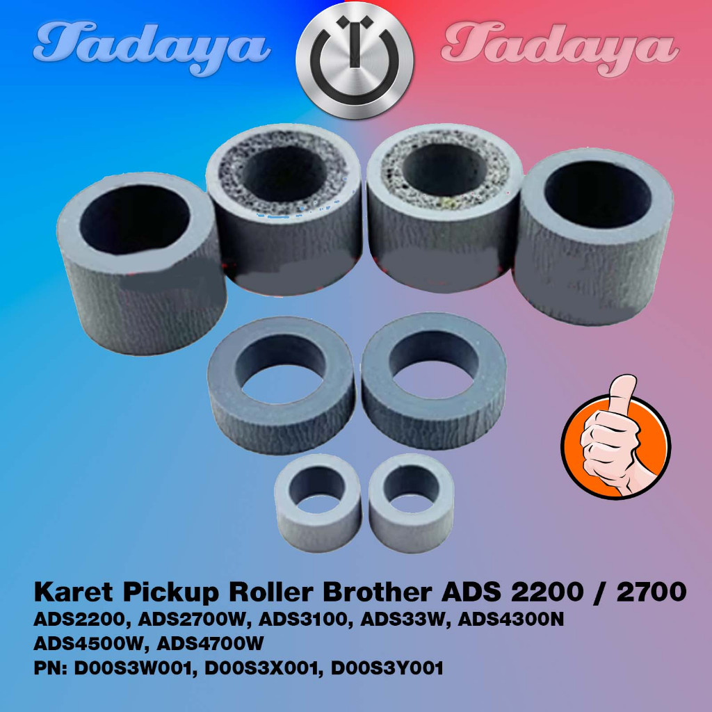 Karet Pickup Roller Scanner ADS-2200 ADS-2700W Penarik Kertas Set Pick Up Roler for Roll Brother ADS