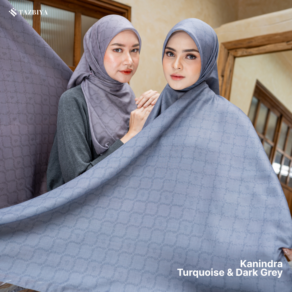 TAZBIYA Scarf Voal Motif Monogram Series | Hijab Voal Motif | Hijab Voal Syari | Jilbab Syari | Hija