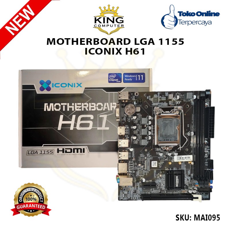 MOTHERBOARD LGA 1155 ICONIX H61 With NVME