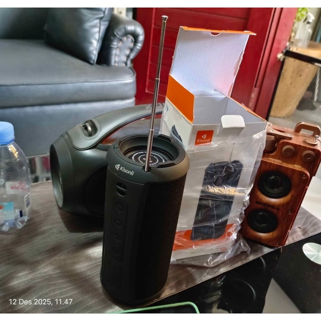 Kisonli Q5S Speaker Bluetooth Dual Bass, Portabel & Tahan Air