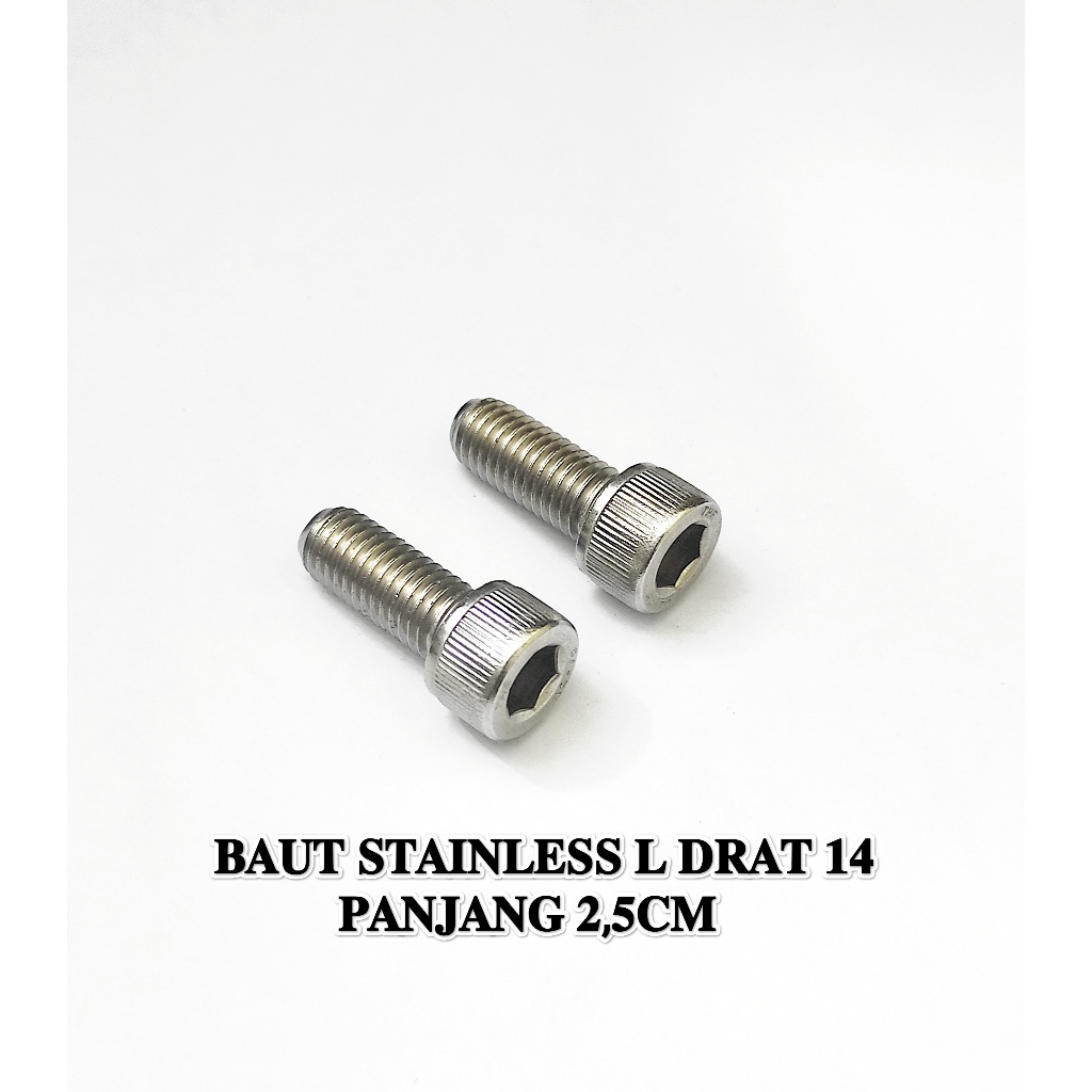 2Pcs Baut Kaliper Crome Kunci L Stainless Honda Dan Yamaha
