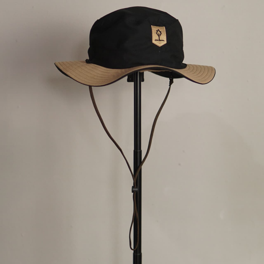 Topi SANGALAKI Jungle Hat Square Logo Black Cream