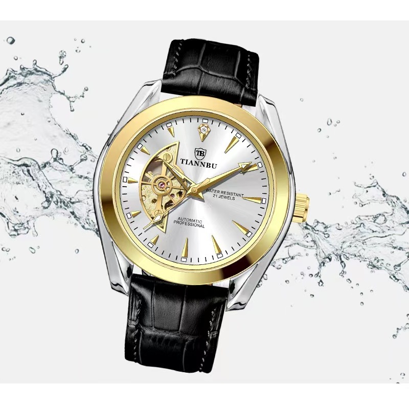 Men's fully automatic mechanical waterproof butterfly buckle tourbillon watch