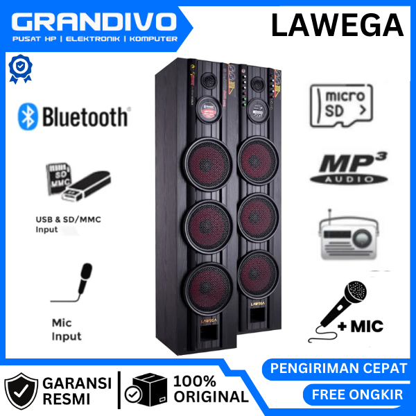 Speaker Aktif Lawega LA 839 Speaker LA839 Bluetooth Lawega Superbass Garansi Resmi Lawega - Grandivo