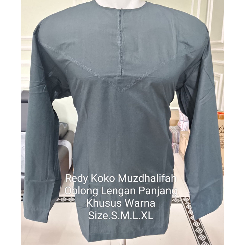 BAJU KOKO OBLONG (tanpa kerah)LENGAN PANJANG BY MUZDALIFAH