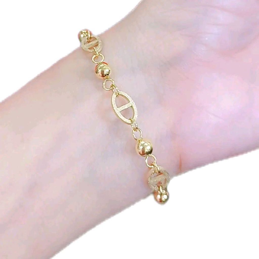 Gelang tangan kekinian cd kode 750 stenless titanium gold