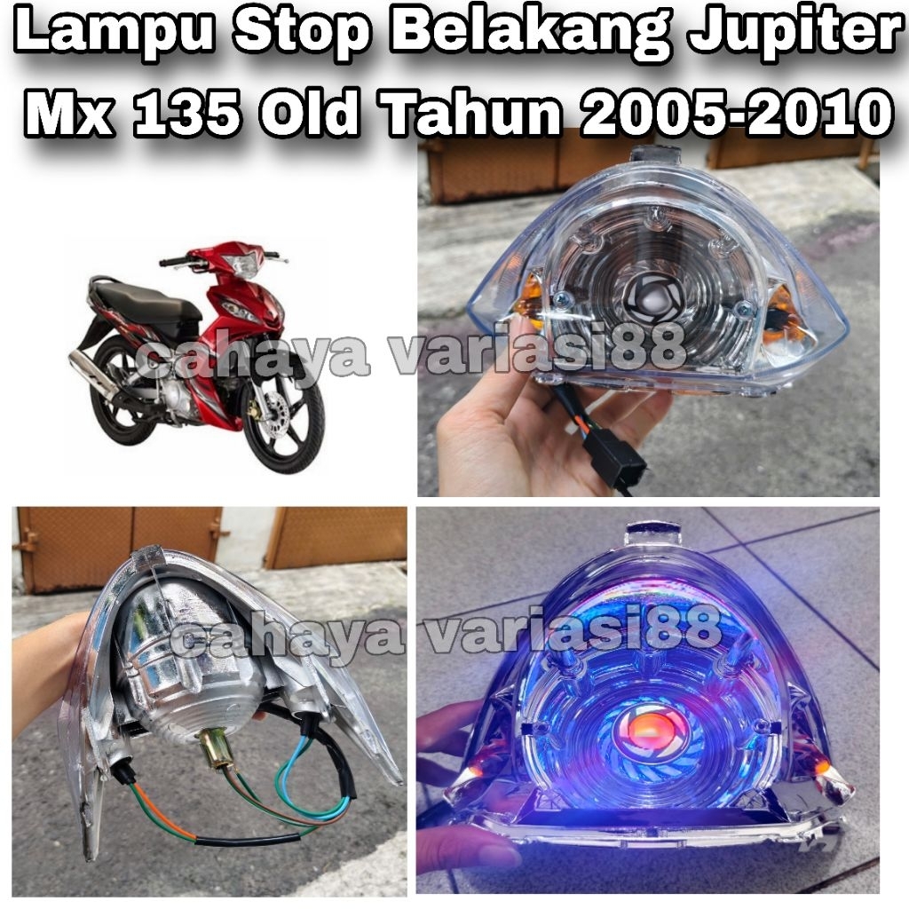 Stoplamp Lampu Stop Belakang Jupiter Mx 135 Old Lama Tahun 2005-2010 Full Set Lampu Stop Proji Lampu