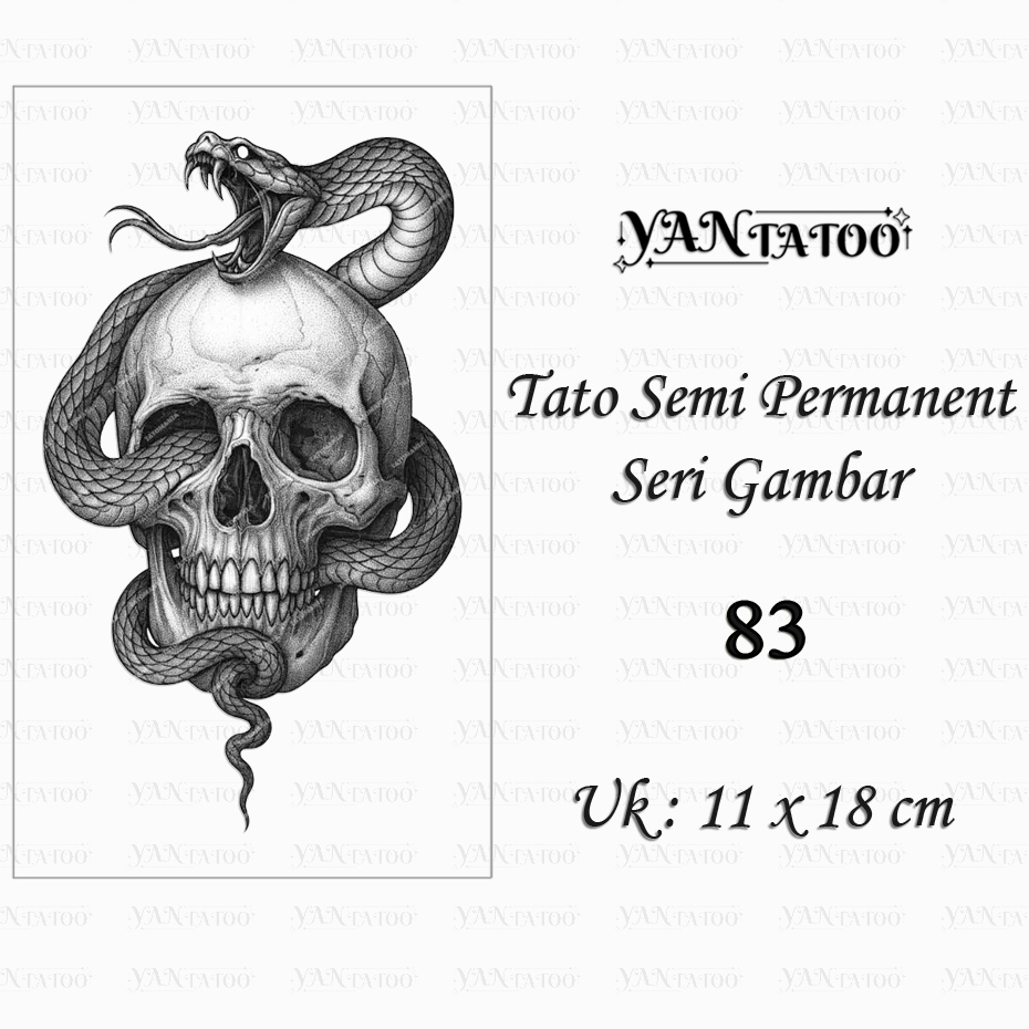 YanTatoo - Stiker Tato Semi Permanen Tahan Lama Seri Gambar 83