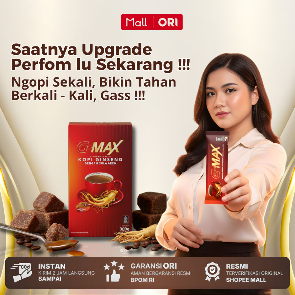 KOPI G-MAX- kopi gingseng - kopi tahan lama di ranjang dan kuat - kopi original 100% bpom