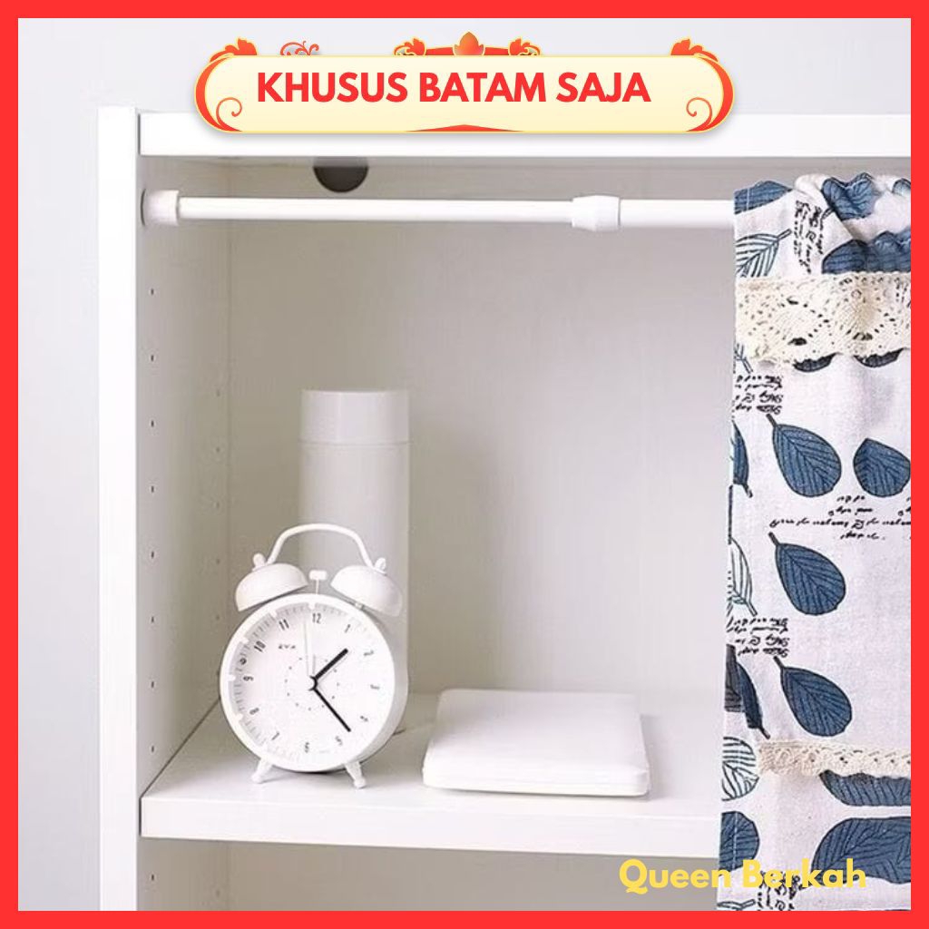 [KHUSUS BATAM] Tongkat Gorden Kolong Bisa Diatur Panjangnya/Tiang Gantungan Fleksibel Tanpa Paku/Tia