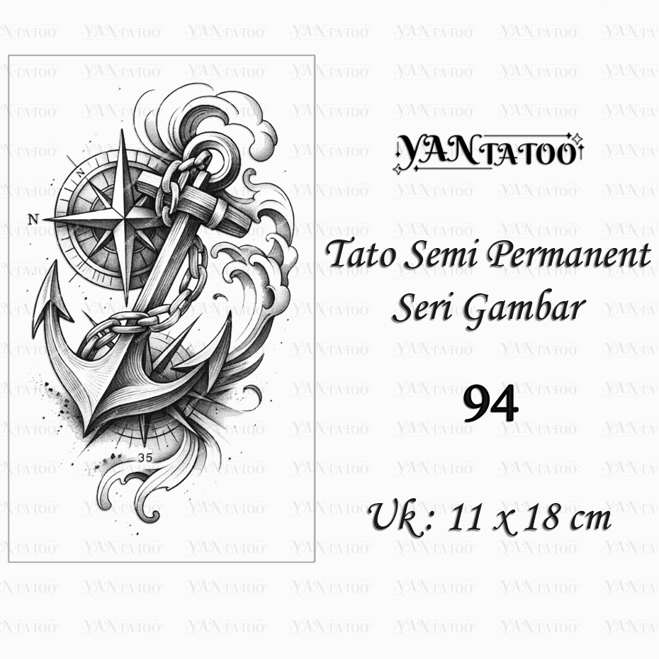 YanTatoo - Stiker Tato Semi Permanen Tahan Lama Seri Gambar 94