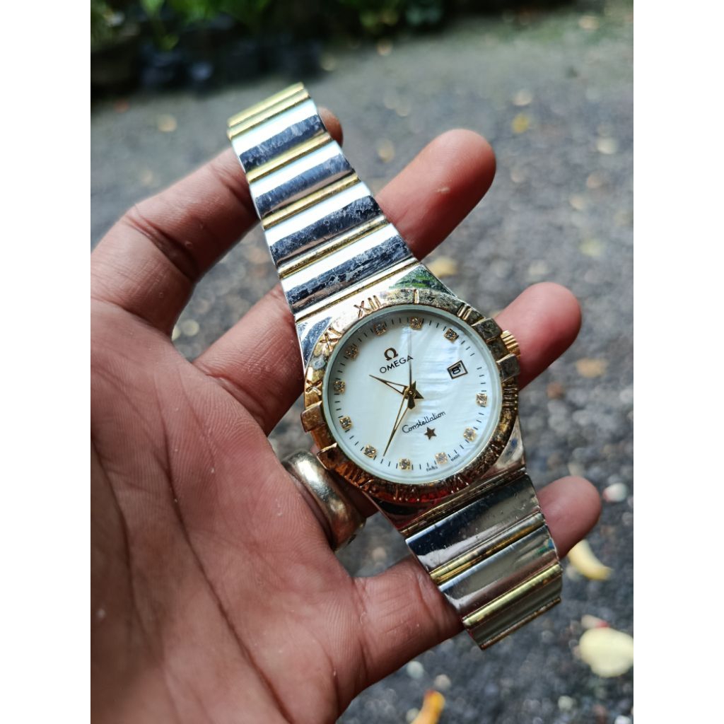 Premium OMEGA SWISS Constellation Jam tangan pria Vintage Classic