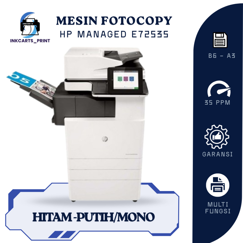 Printer HP LaserJet Managed MFP E72535 Mesin Fotocopy Besar A3