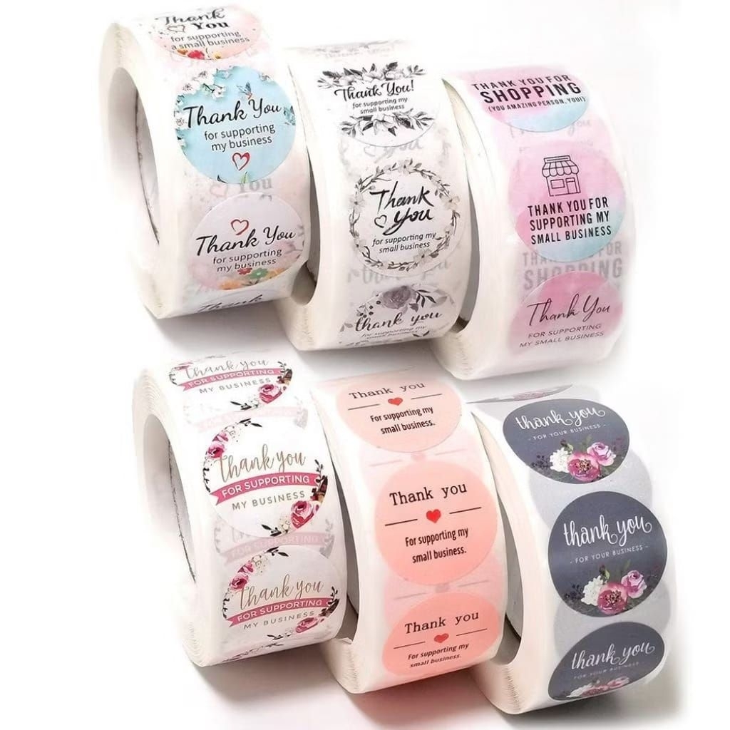 500 Pcs Stiker Thank You/1 Roll Stiker Thank You / Stiker Thank You