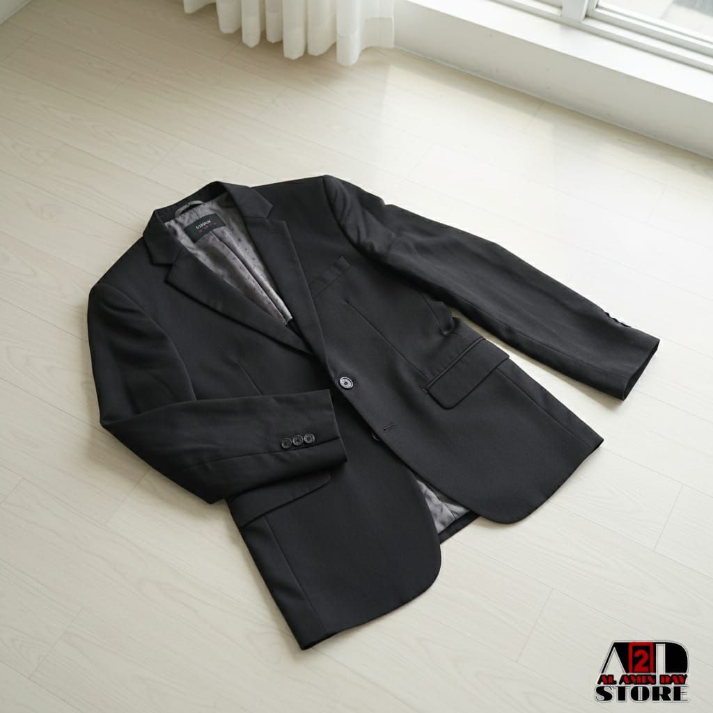 Michelangelo Jas Blazer Hitam Kancing Satu Unik