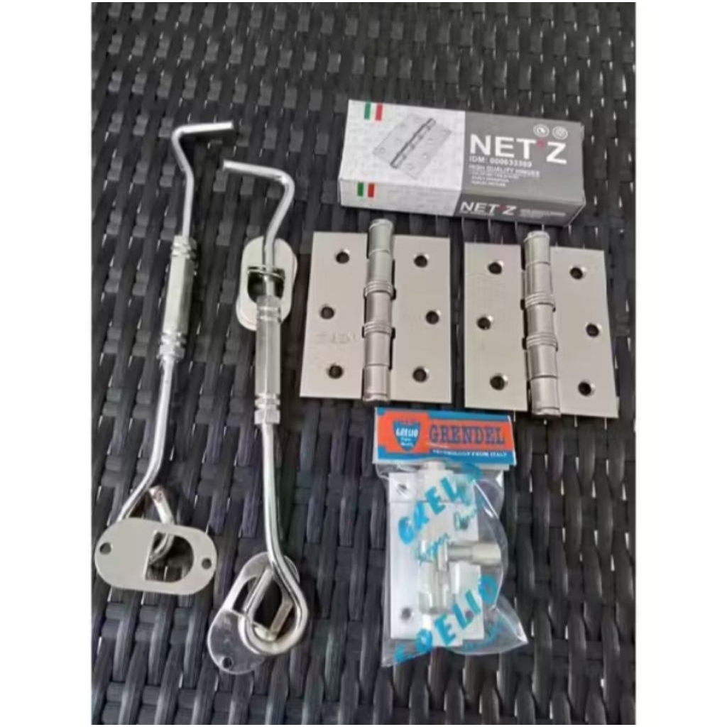 Paket Satu Set Hak Angin Jendela Engsel Jendela Cantolan Penahan