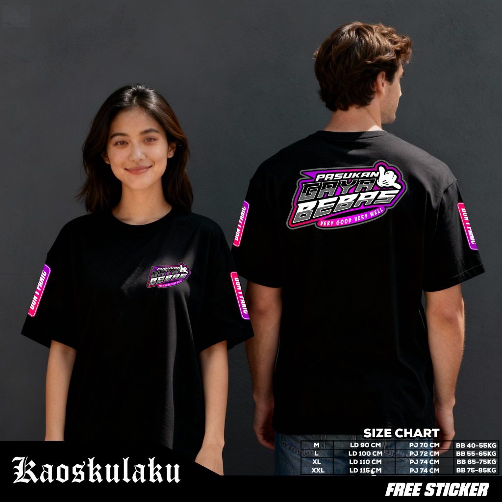 KAOS PASUKAN GAYA BEBAS LENGAN PENDEK PRIA ATAU KAOS RACING GAYA BEBAS BAHAN KATUN CVC PREMIUM ADEM 