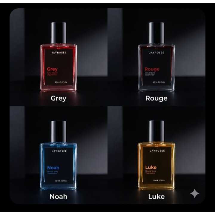 Jayrosse parfum jayrosse grey, jayrosse Rouge, jayrosse Noah, jayrosse Luke parfum pemikat wanita