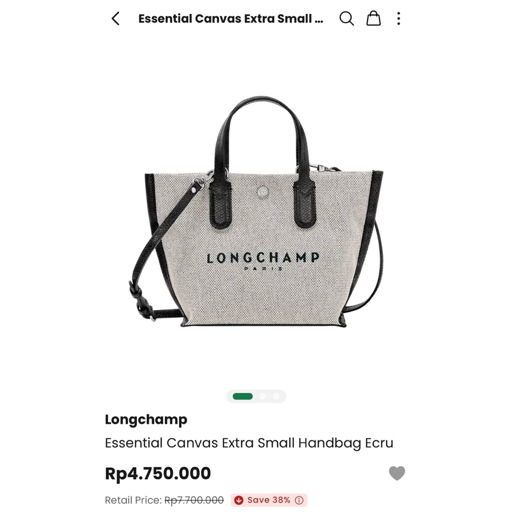 [NEW] LC Essential Canvas Extra Small Handbag Ecru