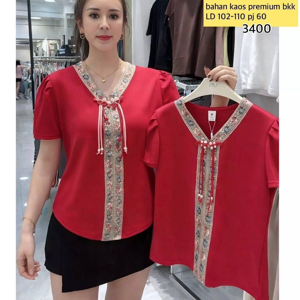 QUINNY-BLUS CNY TERBARU-BAJU BKK-BLUS IMLEK TERBARU-BLUS IMPORT-KAOS WANITA IMPORT-KAOS IMLEK TERBAR