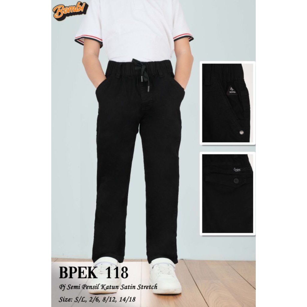 CELANA PANJANG ANAK LAKI-LAKI BOMBI HITAM CELANA TERLARIS  BAHAN DARI KAIN KATUN SETRETCH TERBAIK TE
