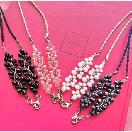 Konektor Masker TALI KRISTAL/Strap Masker Kristal/Tali Masker/Strap Mask/Konektor/Kristal Kupu/Sambu